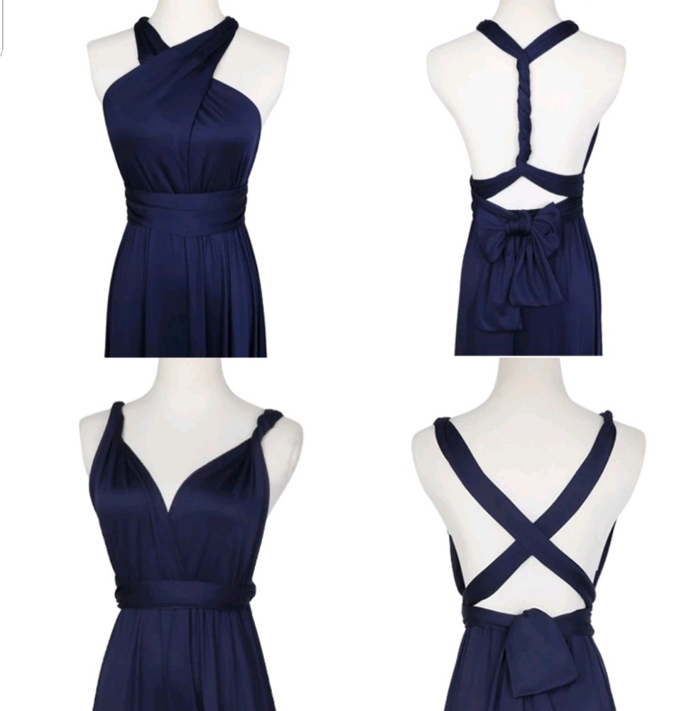 Bridesmaid Multi-Way Strap Wrap Maxi Dress - Picture 5 of 5